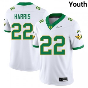 #22 Jay Harris University of Oregon White Youth Jerseys Stitched College Football 653304-334