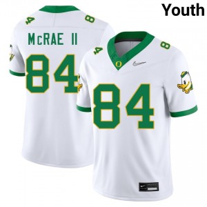#84 Jovon McRae II Ducks White Youth Jersey Game College Football 346398-840
