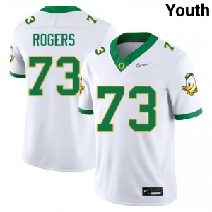 #73 Kawika Rogers The Ducks White Youth Jerseys Player College Football 616128-692