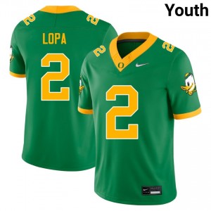 #2 Kingston Lopa University of Oregon Green Youth Jerseys Game College Football 478406-921