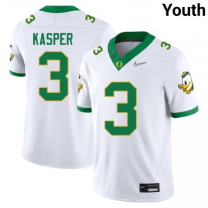 #3 Kyler Kasper Oregon White Youth Jerseys Embroidery College Football 992590-172