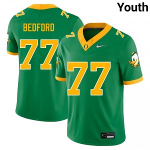 #77 Matthew Bedford Oregon Ducks Green Youth Jersey Player College Football 537502-435