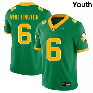 #6 Noah Whittington Ducks Green Youth Jerseys NCAA College Football 258392-424