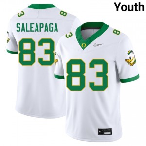 #83 Roger Saleapaga Ducks White Youth Jerseys Embroidery College Football 265563-968