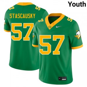 #57 Zac Stascausky Oregon Ducks Green Youth Jerseys Player College Football 646351-364