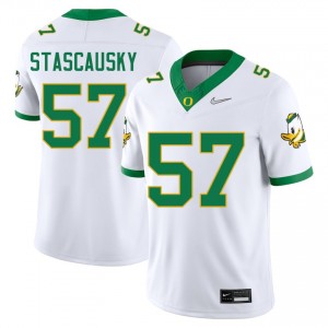 #57 Zac Stascausky Ducks White Men's Jerseys University College Football 201392-197